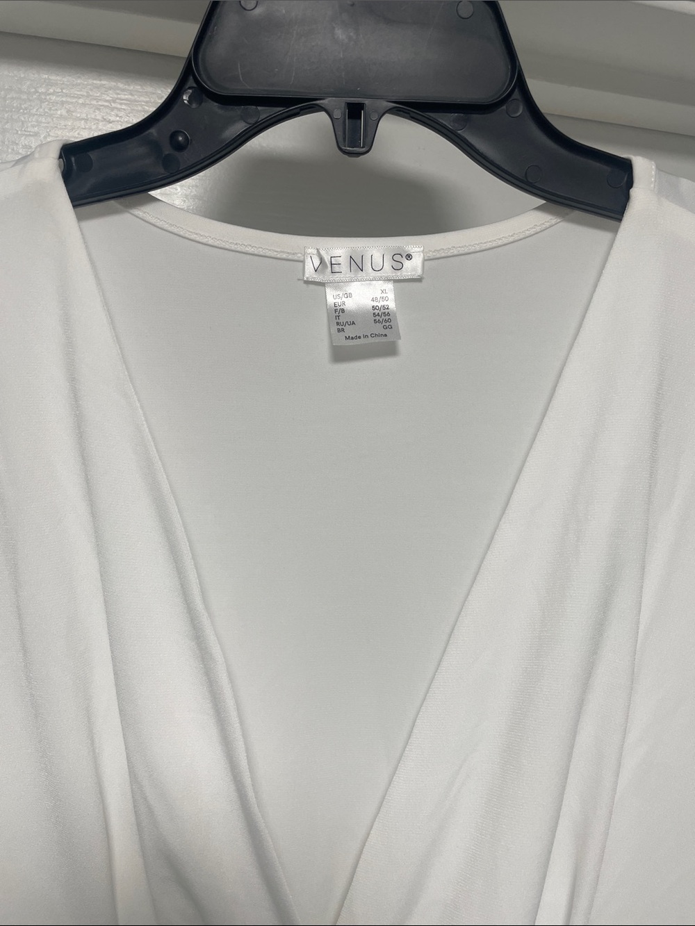 VENUS White Surplice V-Neck Blouse